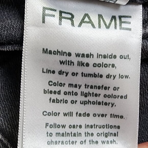 Frame Le Sylvie Slender Straight Jeans Size 25 Dark Wash Cotton/Modal Blend Deni - Picture 8 of 15